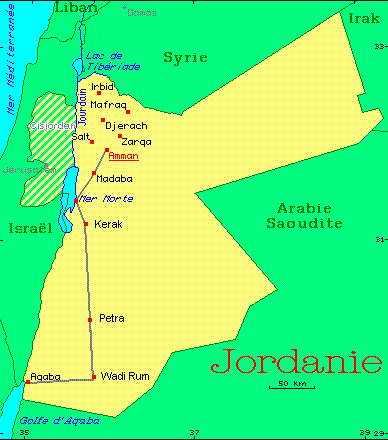 Carte de Jordanie